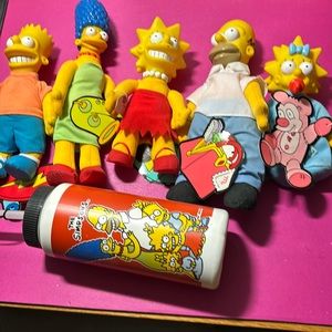 Simpsons Family Set and water bottle. Perfect condition - each with a tag.